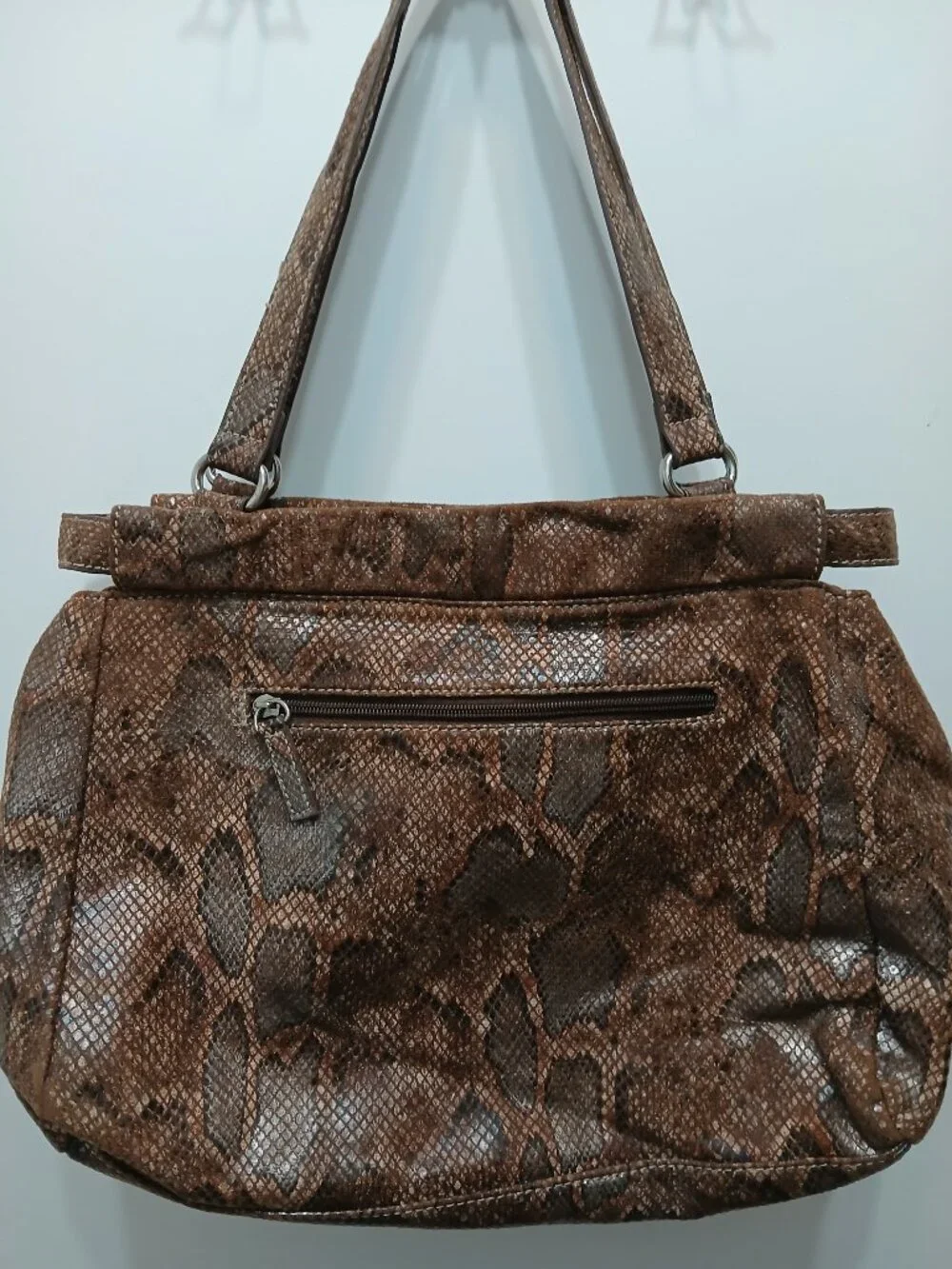 Sag Harbor Faux Leather Python Hobo